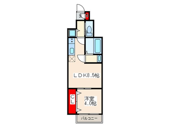 ﾚｵﾝｺﾝﾌｫｰﾄ谷町九丁目(1201)の物件間取画像